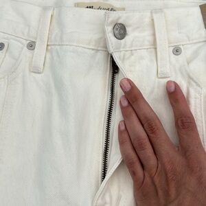 NWT madewell “baggy flare” white split hem wide leg jeans denim cream summer